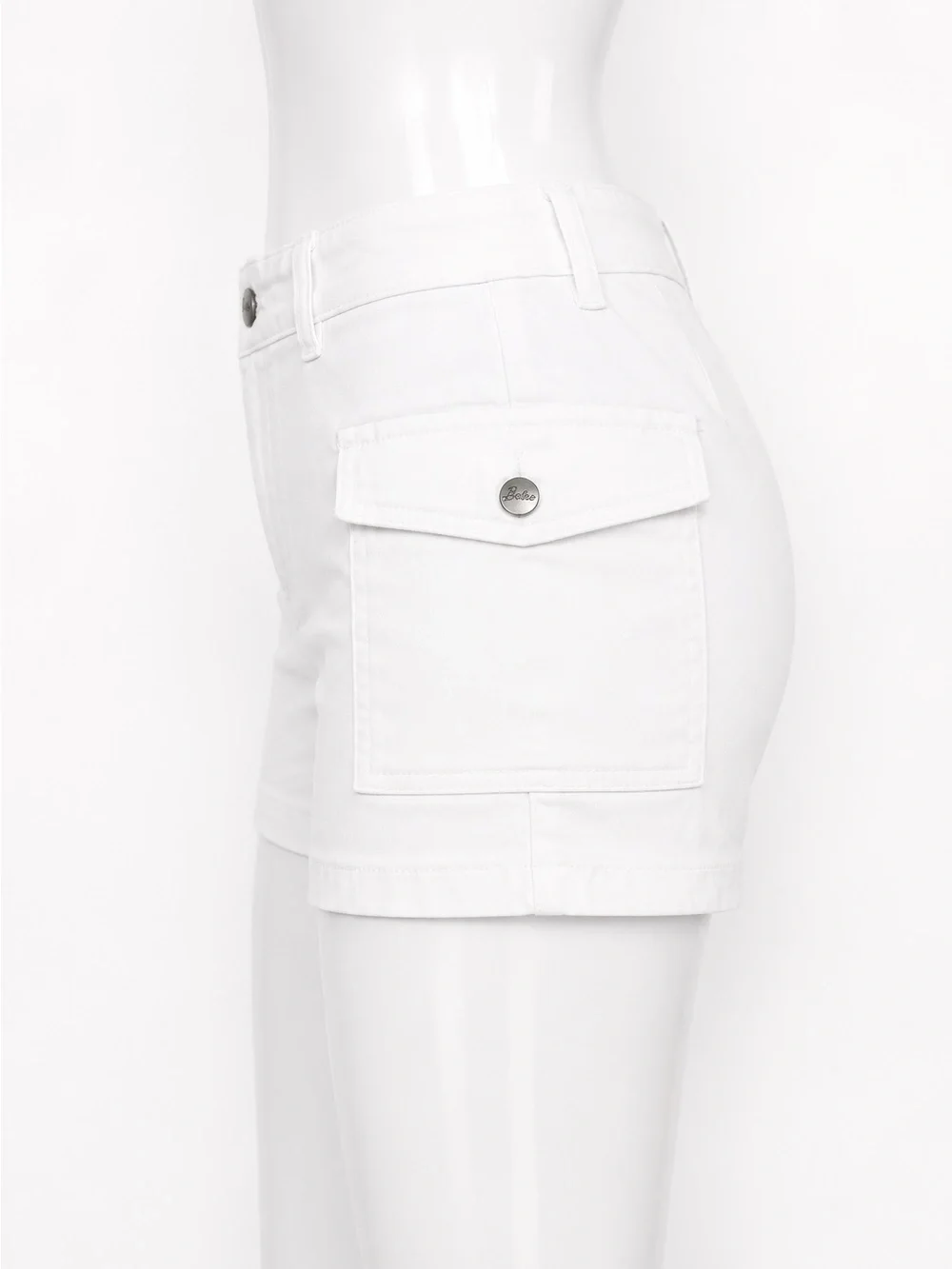 Women's White Cargo Pocket Shorts